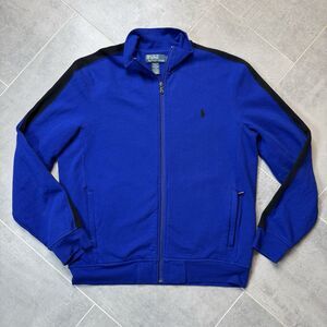 Polo Ralph Lauren Mens Double Knit Full Zip Track Jacket Size L Blue